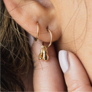 Silver faced amethyst hoop earrings