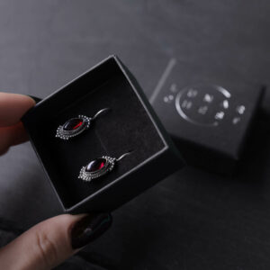 Silver moonstone hoop earrings