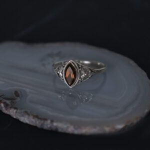 Bague en argent 925 avec quartz fumé