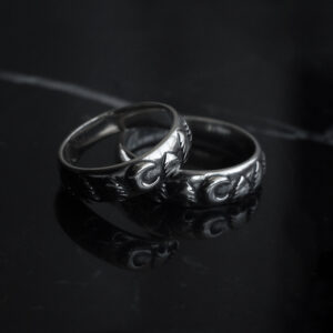 Bague en argent Lune et forêt