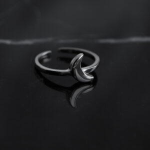 Bague midi de phalange en argent avec la Lune croissante